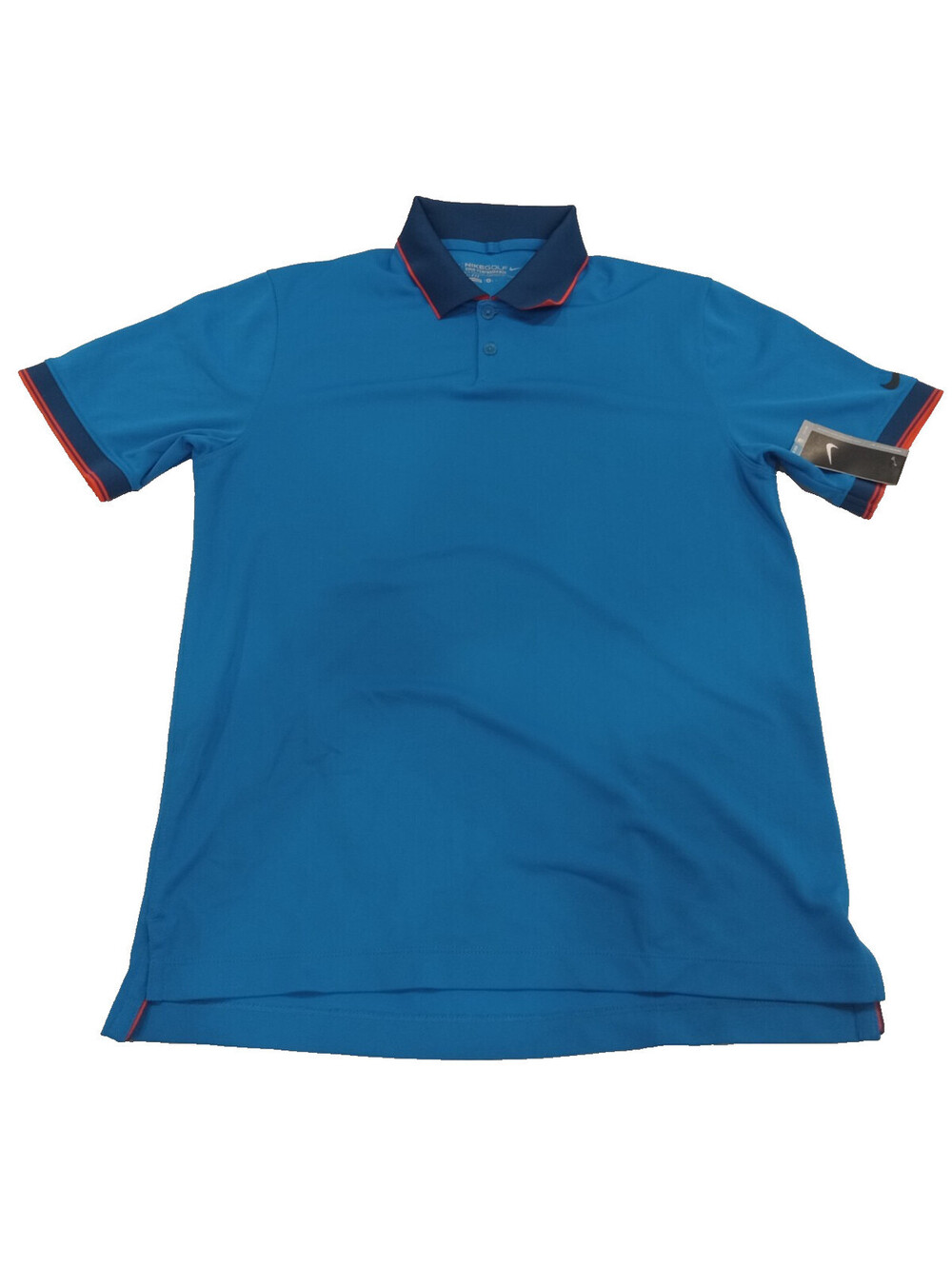 Nike Golf Shirt Mens Small Blue Dri-FIT Tour Performance Red Trim Polo Stay Cool